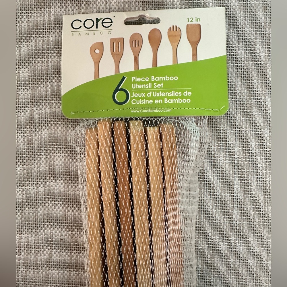 3 for $12 6-piece bamboo utensil set
